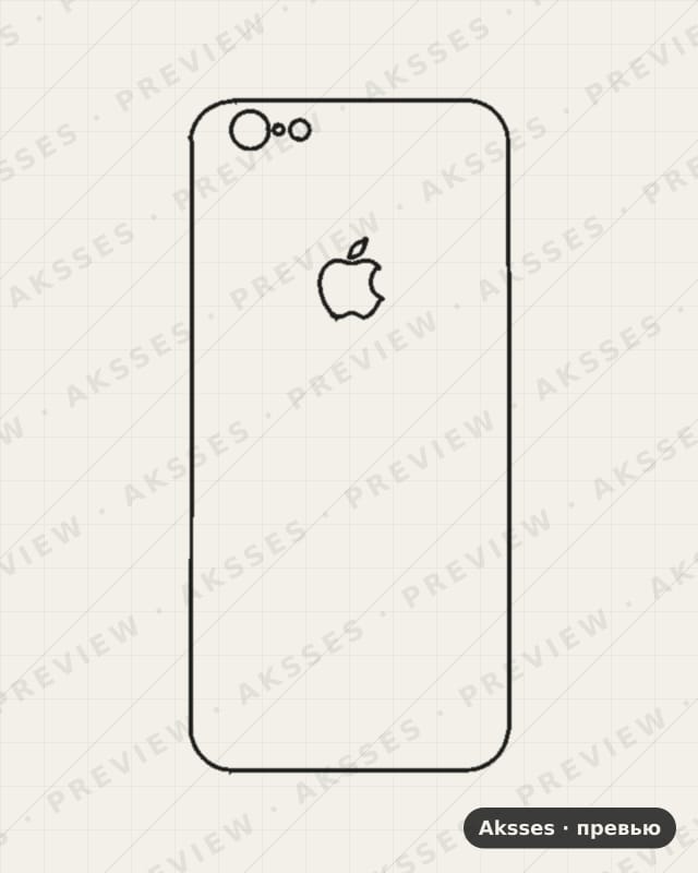Лекало для iPhone 6S, Back, Logo