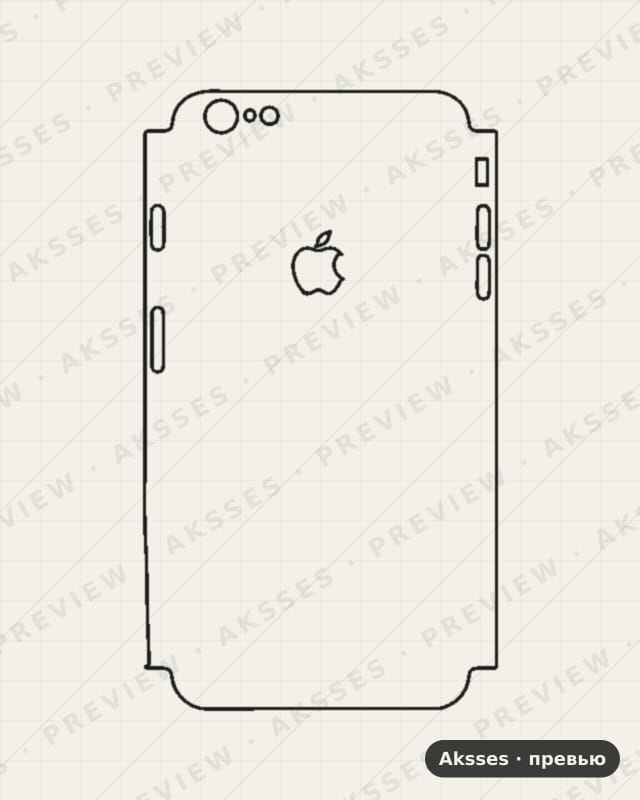 Лекало для iPhone 6S, Half Cover, Logo