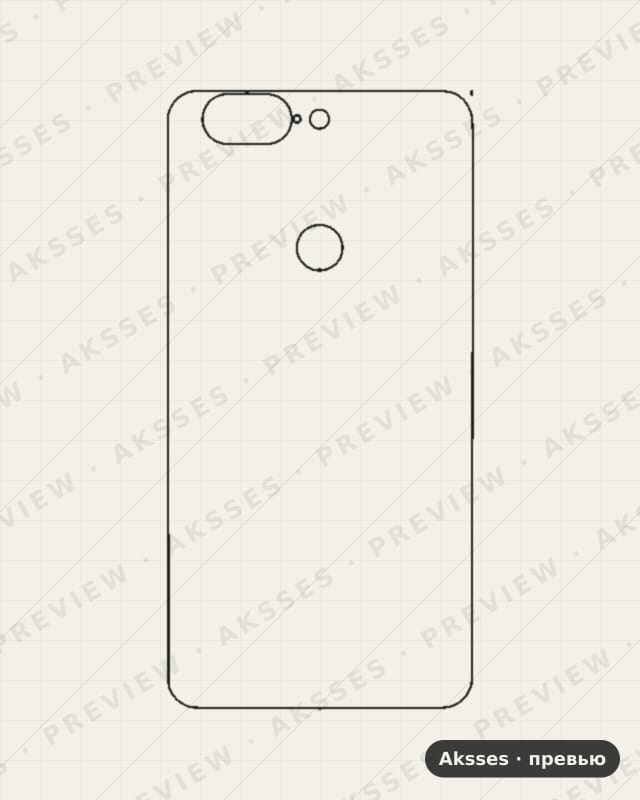 Лекало 1,2,3,5,6,7,8,9,10-ser.One Plus 5T для OnePlus 5T, Half Cover