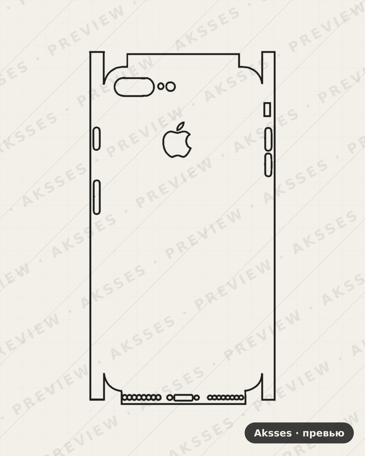 Лекало iPhone 7P with LOGO-A для Full and Sides iPhone