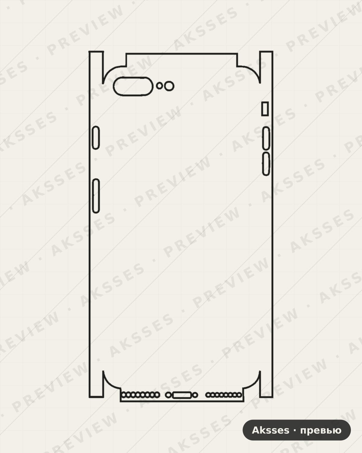 Лекало iPhone 7P without LOGO-A для Full and Sides iPhone